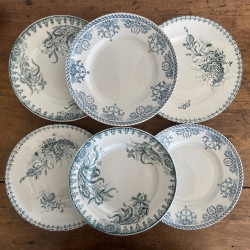 Assiettes plates dépareillées (lot de 6) - Ste Amandinoise / St Amand