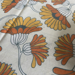 Nappe & serviettes fleurs orangées - Vintage