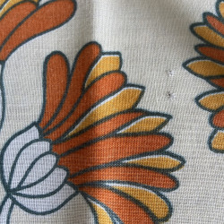 Nappe & serviettes fleurs orangées - Vintage