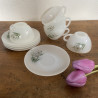 Tasses à café & sous-tasses (Lot de 5) - Arcopal - Narcisse