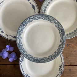 Assiettes plates dépareillées (lot de 4) - Salins