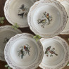 Assiettes creuses en porcelaine (lot de 6) - Gien - Moineaux de Paris