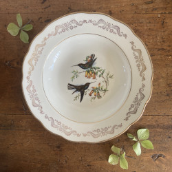 Assiettes creuses en porcelaine (lot de 6) - Gien - Moineaux de Paris