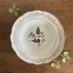 Assiettes creuses en porcelaine (lot de 6) - Gien - Moineaux de Paris