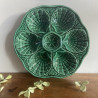 Assiette à huîtres verte - Sarreguemines