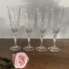 Trio de verres à pied en verre ciselé