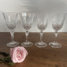 Trio de verres à pied en verre ciselé