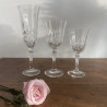 Trio de verres à pied en verre ciselé