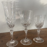 Trio de verres à pied en verre ciselé