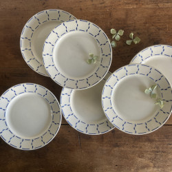 Assiettes plates (lot de 6) - Badonviller - Demi-porcelaine