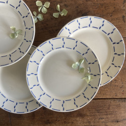 Assiettes plates (lot de 6) - Badonviller - Demi-porcelaine