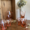 Service à orangeade - Carafe & Verres roses - Années 50