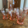 Service à orangeade - Carafe & Verres roses - Années 50