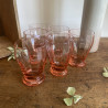 Service à orangeade - Carafe & Verres roses - Années 50