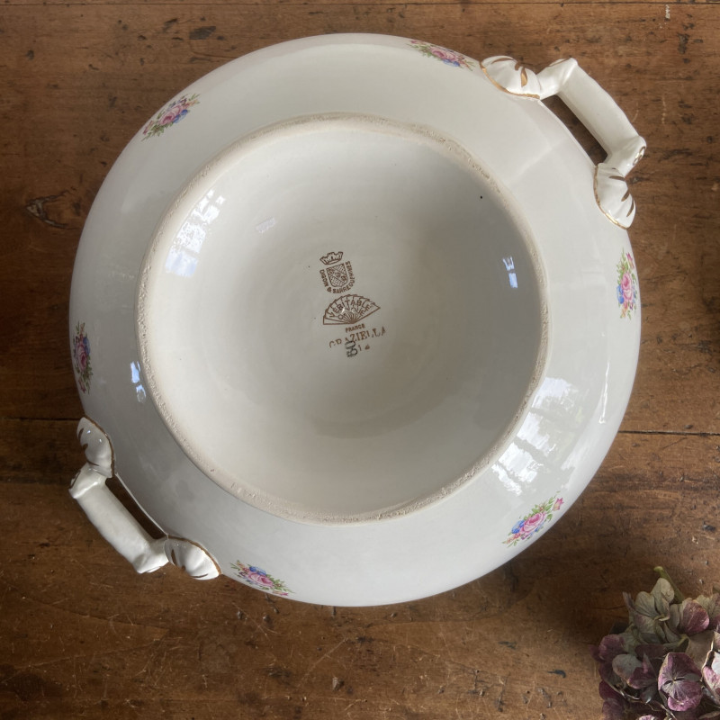 Soupière En Porcelaine Blanche Sarreguemines Digoin - Vintage - Occasion