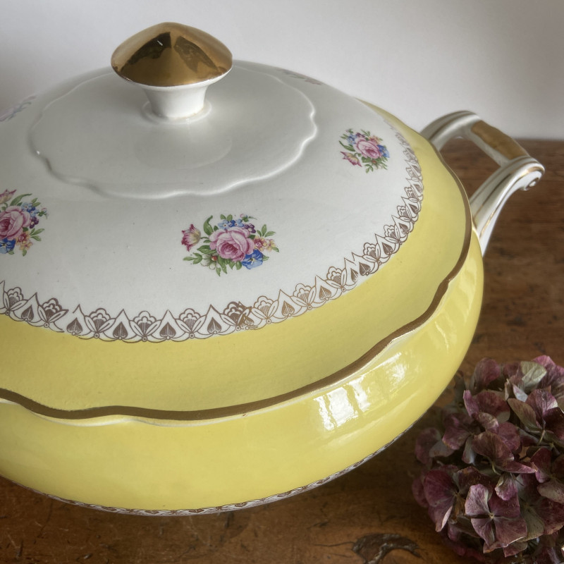 Soupière En Porcelaine Blanche Sarreguemines Digoin - Vintage - Occasion
