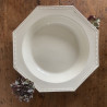 Plat creux - Faïence blanche perlée - Montereau