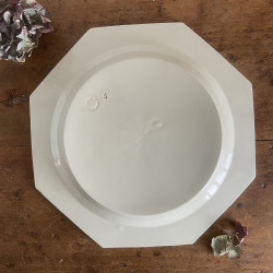 Plat creux - Faïence blanche perlée - Montereau
