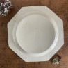 Plat creux - Faïence blanche perlée - Montereau