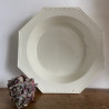 Plat creux - Faïence blanche perlée - Montereau