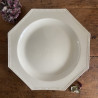 Plat de service - Faïence blanche perlée - Montereau