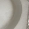 Plat de service - Faïence blanche perlée - Montereau