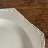 Plat de service - Faïence blanche perlée - Montereau