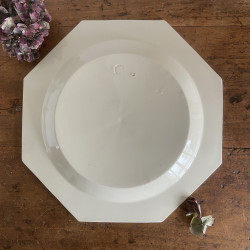 Plat de service - Faïence blanche perlée - Montereau