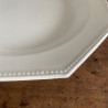 Plat semi-creux - Faïence blanche perlée - Montereau