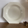 Plat semi-creux - Faïence blanche perlée - Montereau
