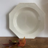 Plat semi-creux - Faïence blanche perlée - Montereau (2)