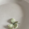 Plat ovale - Faïence blanche perlée - Montereau