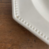 Grand plat ovale - Faïence blanche perlée - Montereau
