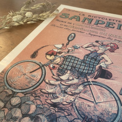 Poster ancien - reproduction - "La Bicyclette Sanpene"