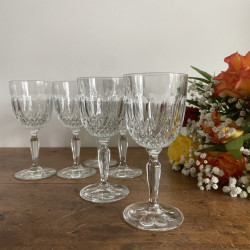 Verres à vin en verre ciselé (lot de 6) - Vintage