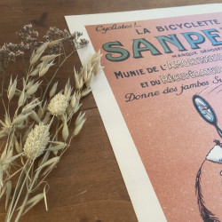 Poster ancien - reproduction - "La Bicyclette Sanpene"
