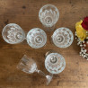 Verres à vin en verre ciselé (lot de 6) - Vintage