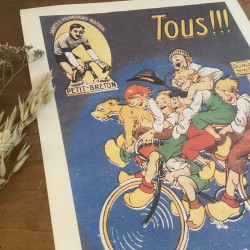 Poster ancien - reproduction - " Tous !!! Sur Vélo PETIT-BRETON "