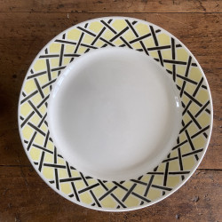 Assiettes plates (lot de 6) - FB - Badonviller - Noir & jaune