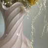 Vase en verre et opaline - Rose poudré
