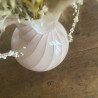 Vase en verre et opaline - Rose poudré