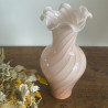 Vase en verre et opaline - Rose poudré