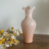 Vase en verre et opaline - Rose poudré