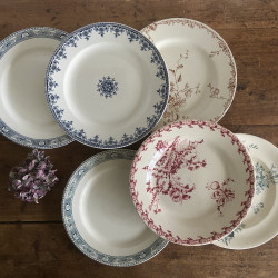 Assiettes plates dépareillées (lot de 6) - Terre de Fer