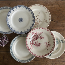 Assiettes plates dépareillées (lot de 6) - Terre de Fer