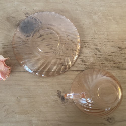 Tasse à café & sous-tasse - Arcoroc - Rosaline