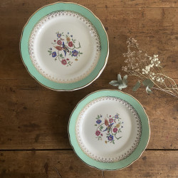 Assiettes à dessert en porcelaine (lot de 6) - Digoin Sarreguemines - Cafés Gilbert