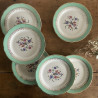 Assiettes à dessert en porcelaine (lot de 6) - Digoin Sarreguemines - Cafés Gilbert