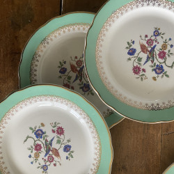 Assiettes à dessert en porcelaine (lot de 6) - Digoin Sarreguemines - Cafés Gilbert