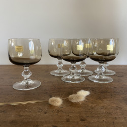 Service de verres vintage (lot de 18)- Luminarc - Noir fumé